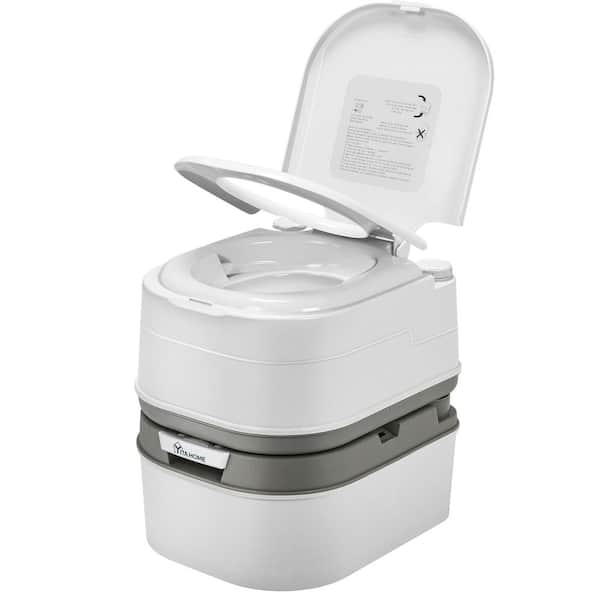 DEXTRUS 4.5 Gal. White Portable Toilet No Leakage Outdoor Camping Flush  Toilet with Waste Tank HDPT0005901AV - The Home Depot