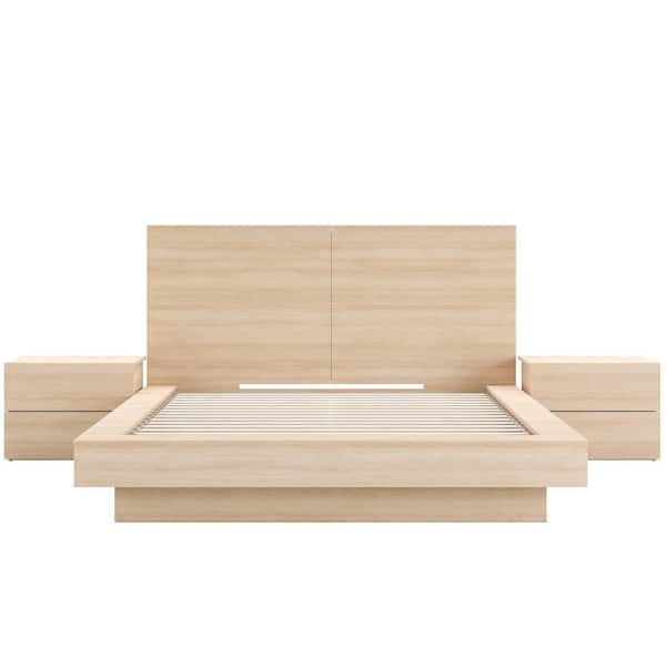 Marconi 4-Piece Natural Blonde Oak Queen Size Bedroom Set