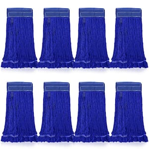 5 in. Loop End Commercial String Mop Blended Mop Head Replacement Refill 32 oz. Dark Blue (8-Pack)