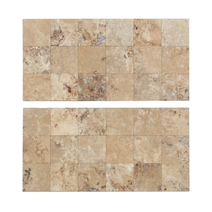 Aged Travertine 12 in. x 12.875 in. Metal and Composite Peel and Stick Tile Backsplash (1 sq. ft./pack)
