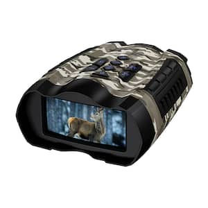 4K 3.5 in. Large Display Camouflage Gray Night Vision Binoculars with Accessories