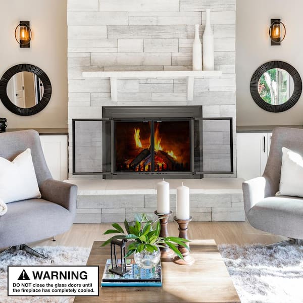 UniFlame Uniflame Small Logan Gunmetal Cabinet-style Fireplace