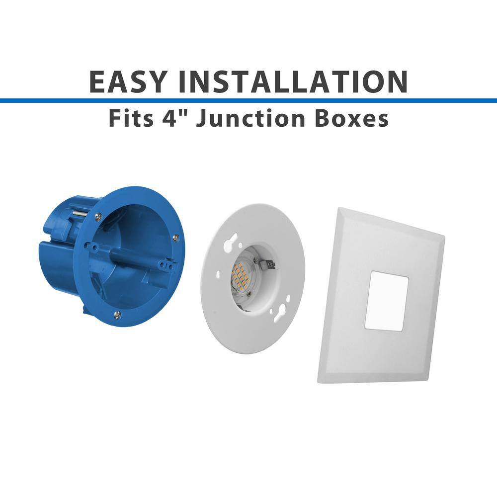 Satin White 4" Square LED Flush Mount Ceiling Light, Energy Efficient