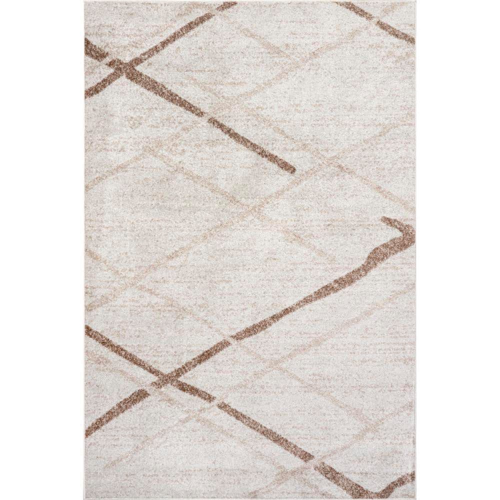 nuLOOM Thigpen Contemporary Light Brown 7 ft. 6 in. x 9 ft. 6 in. Area ...