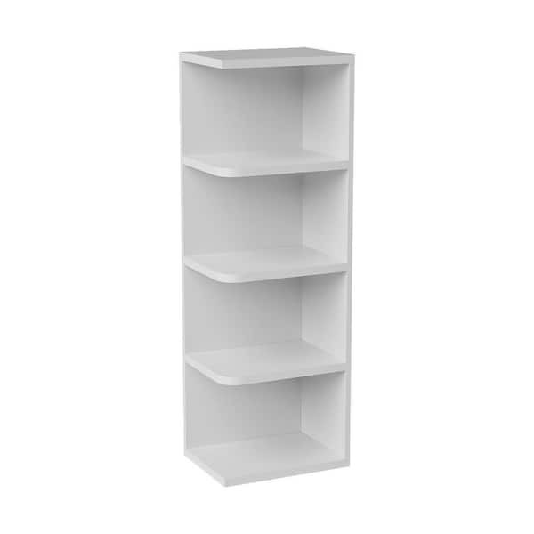 9 in. W x 12 in. D x 36 in. H Ready to Assemble Solid Wood Shaker Wall Ending Shelf Kitchen Cabinet in White