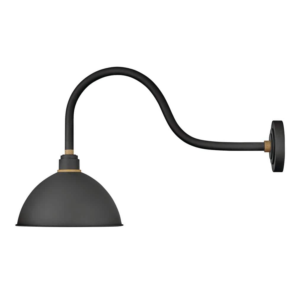 Foundry 1-Light Textured Black Outdoor Gooseneck Barn Light Wall Sconce price history on PriceWatchPro