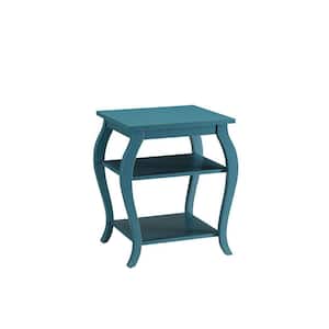 Becci 18 in. W Teal Rectangle Wooden Top End Table