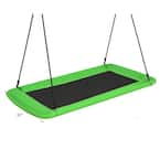 60 in. Green Kids Giant Tree Rectangle Swing 700 lbs w/Adjustable Hanging Ropes