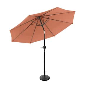 10-Foot Outdoor Tilting Umbrella and Base, Terracotta
