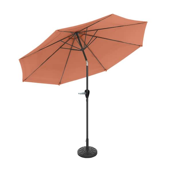 Pure Garden 10-Foot Outdoor Tilting Umbrella and Base, Terracotta