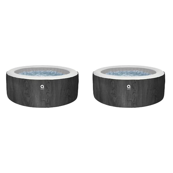 JLeisure Avenli 800L 53" 4-Person Inflatable Round Hot Tub Spa, Black (2 Pack)
