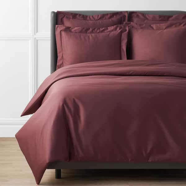 The Company Store Legends Hotel Supima Cotton Wrinkle-Free Redwood Queen Sateen Duvet Cover