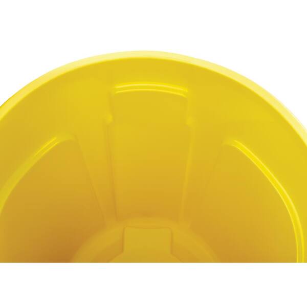 Rubbermaid Round Brute Container, Plastic, 20 gal, Yellow