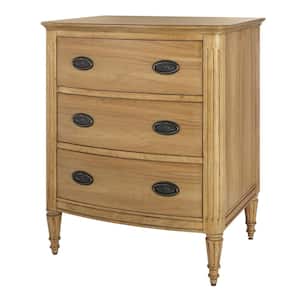 Ashdale 3-Drawer Patina Nightstand (26.4 in. W x 19.8 in. D x 32.45 in. H)