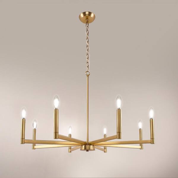 Briignite 8-Light Gold Candle Empire Chandelier for Kitchen Island