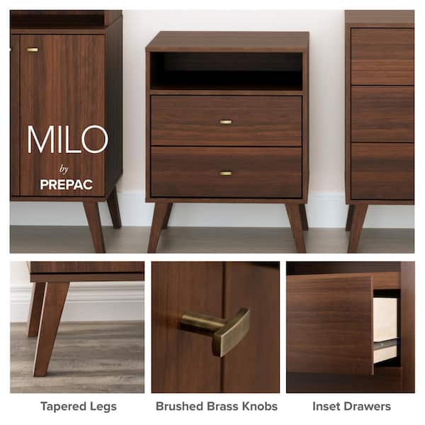 Prepac Milo Mid Century Modern Cherry 6-Drawer 52.5 in