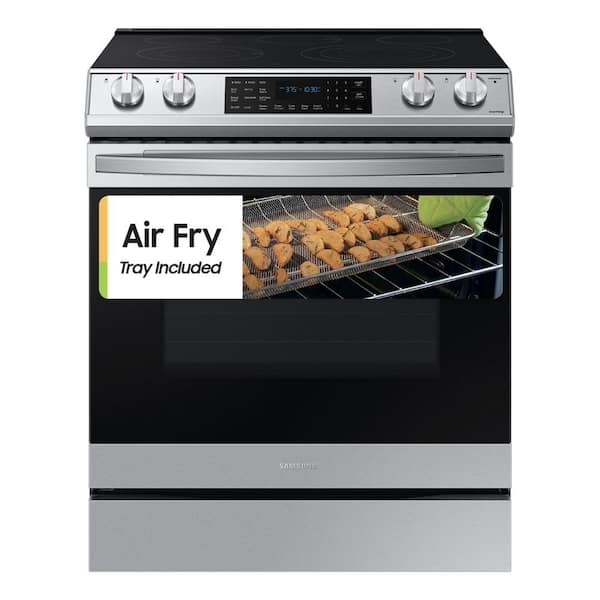 LG InstaView AirFry 30-in Glass Top 5 Elements 6.3-cu ft Self-Cleaning Air  Fry Convection Oven Freestanding Smart Electric Range (Printproof Stainless  Steel) in the Single Oven Electric Ranges department at