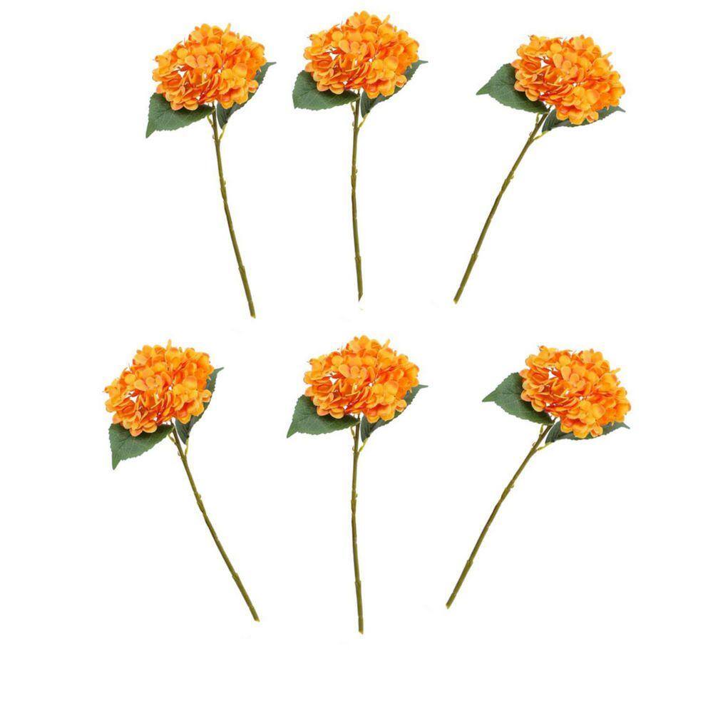 Faux Orange Hydrangeas, 6-Pack L07WJF54DS - The Home Depot