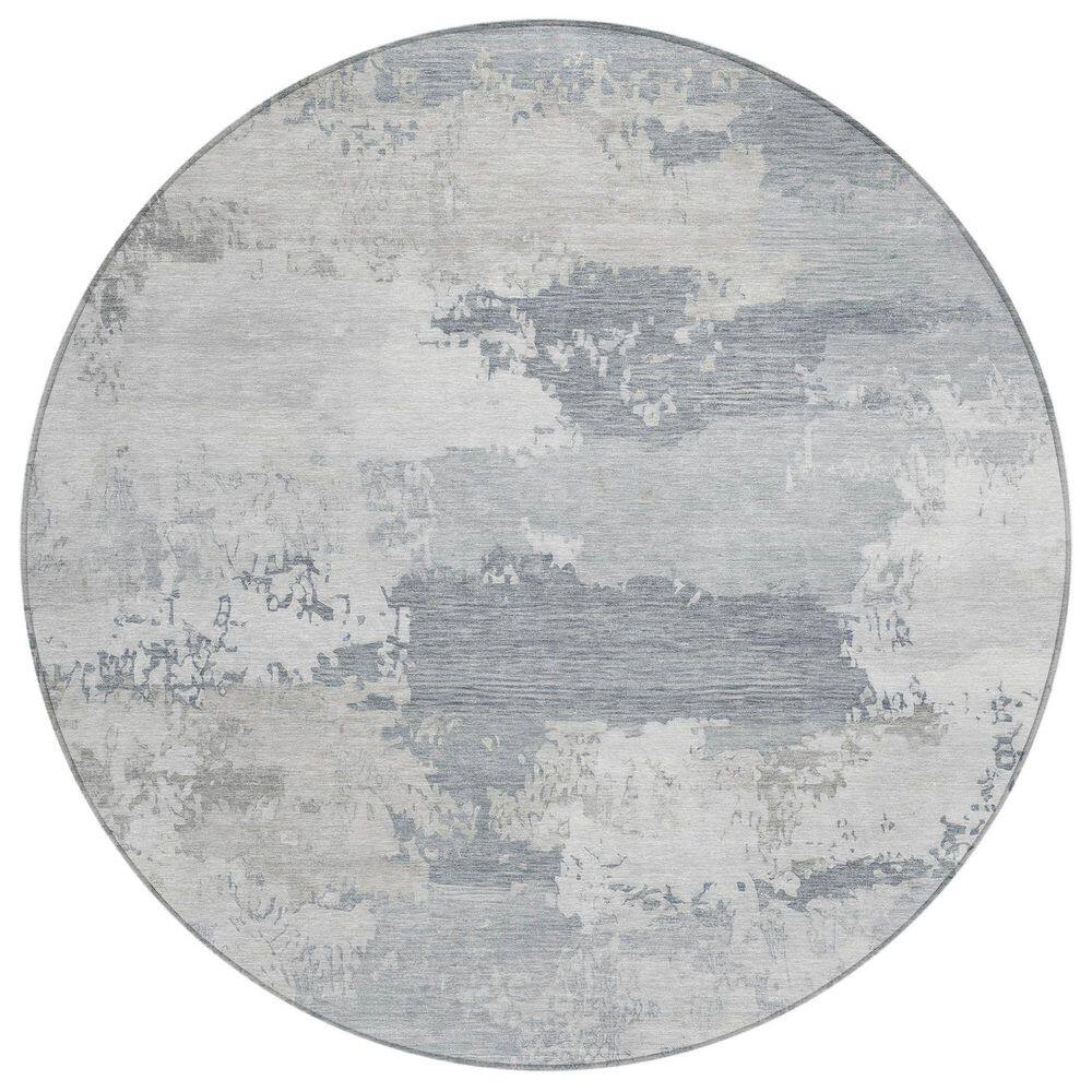 Chantille Machine Washable Indoor/Outdoor Abstract ACN2372 Silver 8 ft. x 8 ft. Round Rug price history on PriceWatchPro