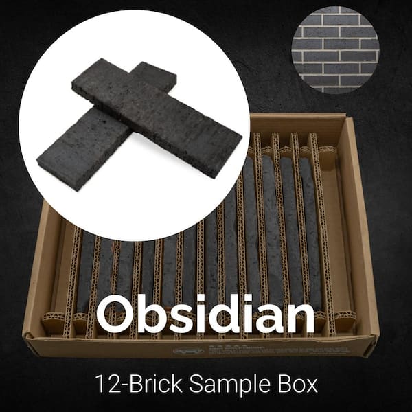 Old Mill Brick Sample Box Obsidian Thin Brick 7.625 in. x 2.25 in. x 0.5 in.
