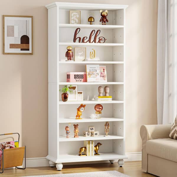BYBLIGHT Eulas 69 in. Tall White MDF 8 Tier Standard