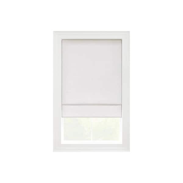 Eclipse Drew White Cordless 100% Blackout Polyester Roman Shade 23 in. W x 64 in. L