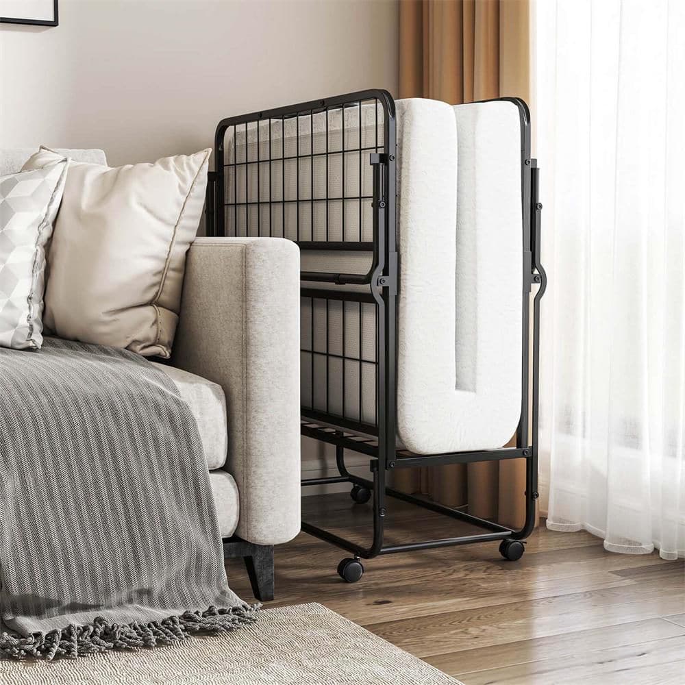 Costway Black Twin Size Folding Bed 38