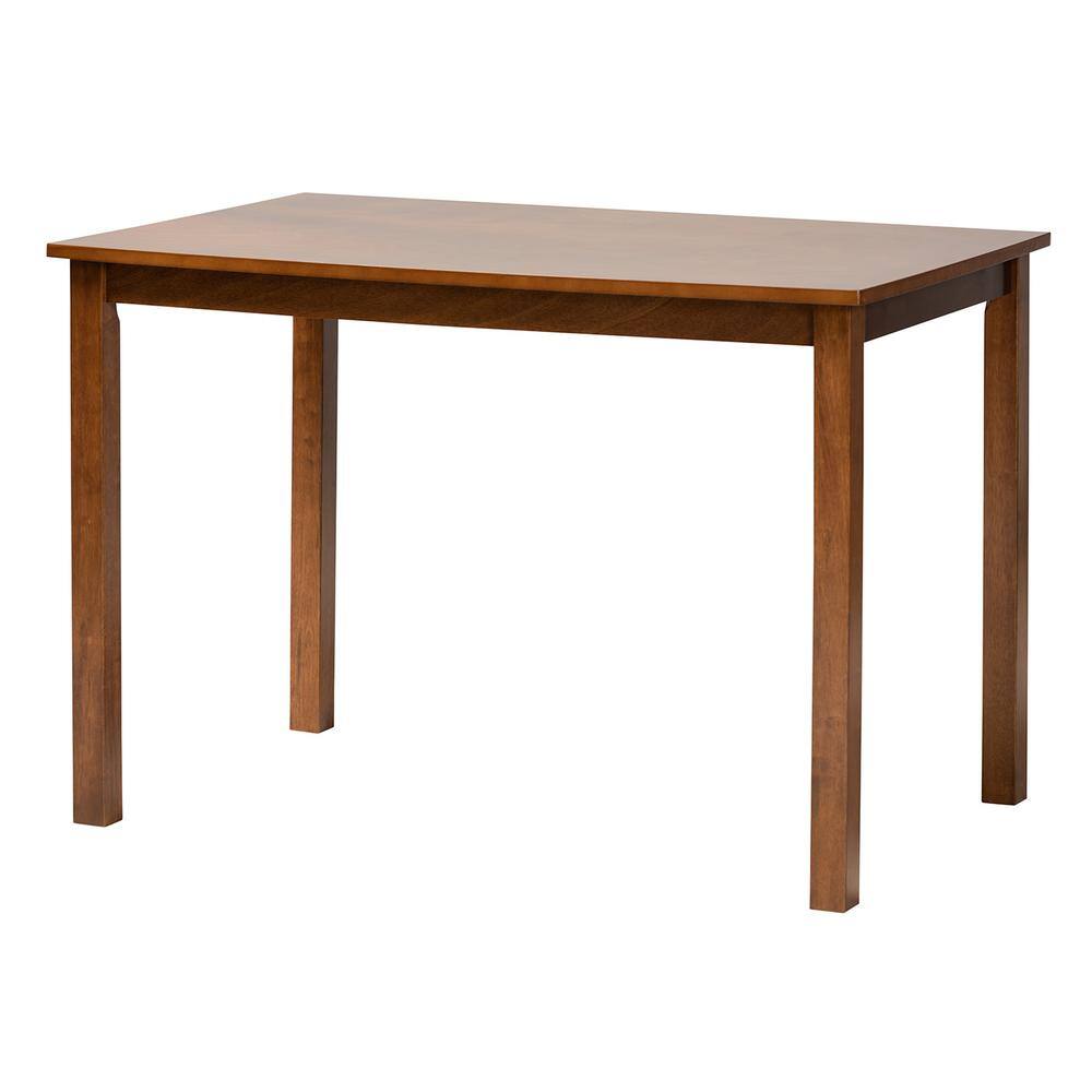 Eveline Walnut Brown Wood 43-Inch Rectangular Dining Table