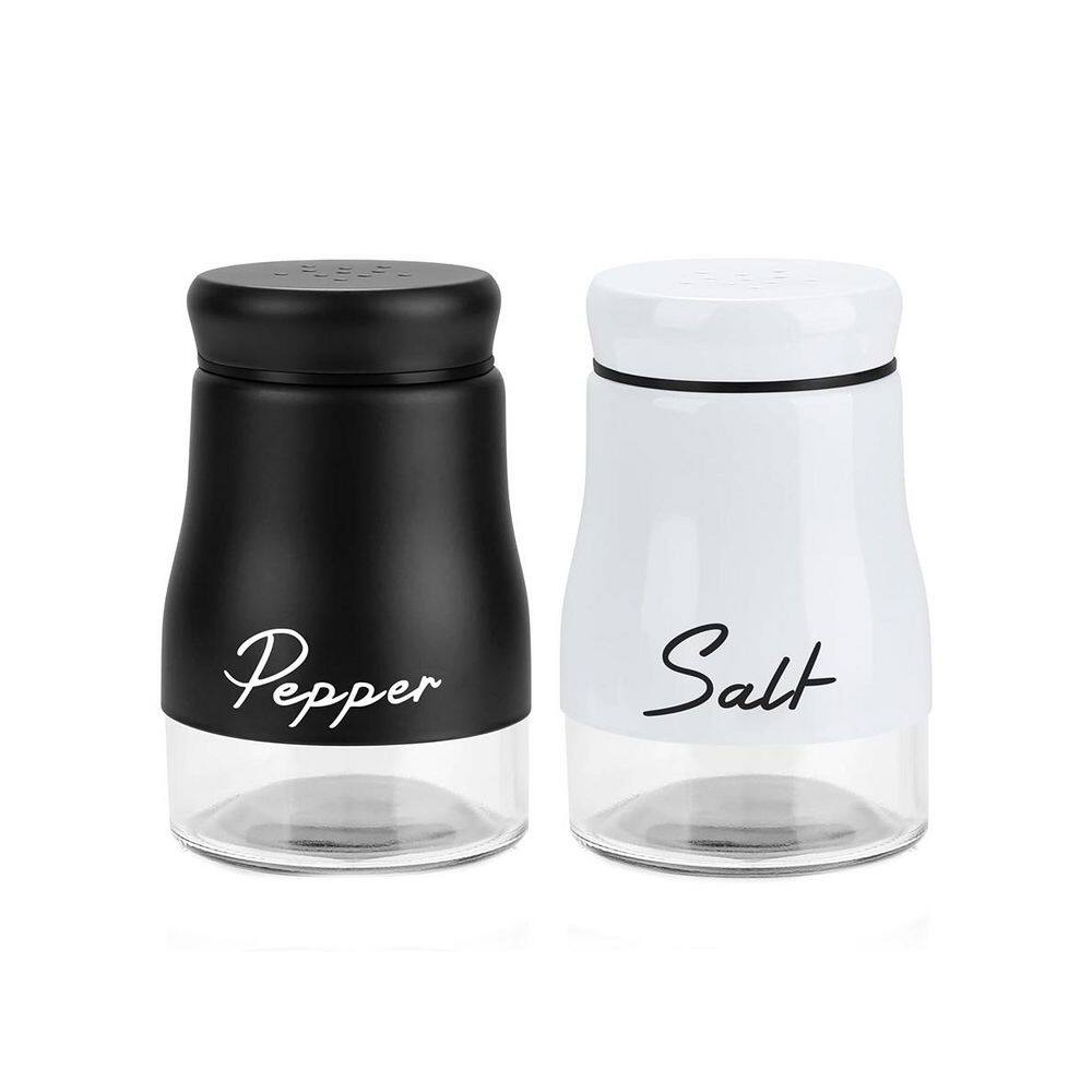 Stainless Steel Salt and Pepper Shakers Set with Glass Bottom Seasoning Container for Kitchen BBQ Restaurant 2-Pack price history on PriceWatchPro
