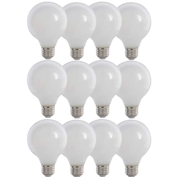 60-Watt Equivalent G25 Globe Dimmable Filament White CEC Title 20 E26 LED Vintage Edison LIght Bulb, Daylight (12-Pack)