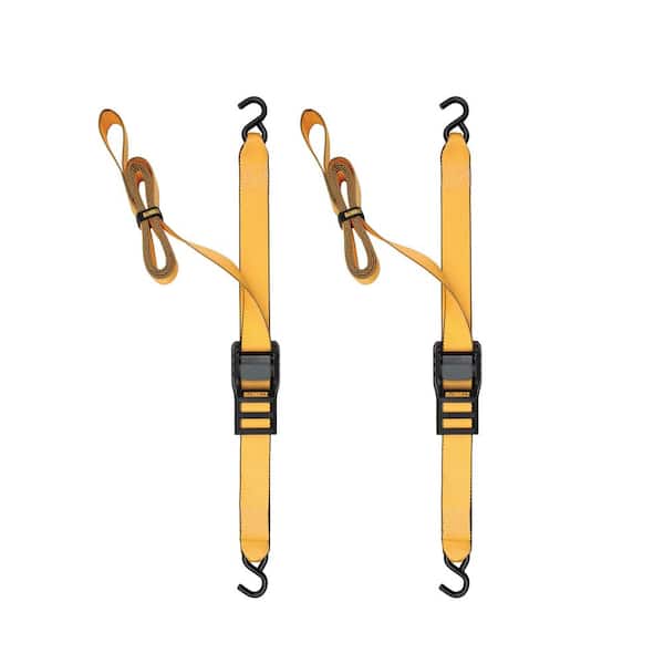 DEWALT Cam-Buckle Straps Tie-Downs, 2-Pack-2 Inch x 10 Feet, 3,000 lbs Break Strength