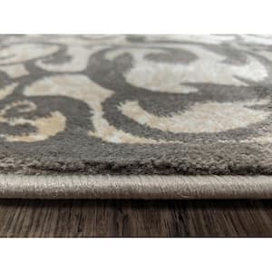 Pisa Beige 8 ft. x 10 ft. Contemporary Scroll Area Rug