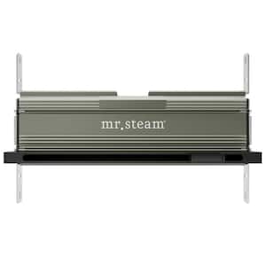 Linear 16 in. W . Steam Head with AromaTherapy Reservoir in Matte Black
