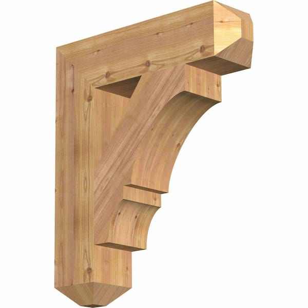 Ekena Millwork 5.5 in. x 28 in. x 24 in. Western Red Cedar Balboa Craftsman Smooth Bracket