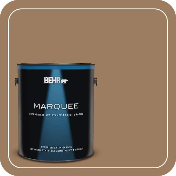 BEHR MARQUEE 1 gal. #BXC-08 Safari Brown Satin Enamel Exterior Paint & Primer