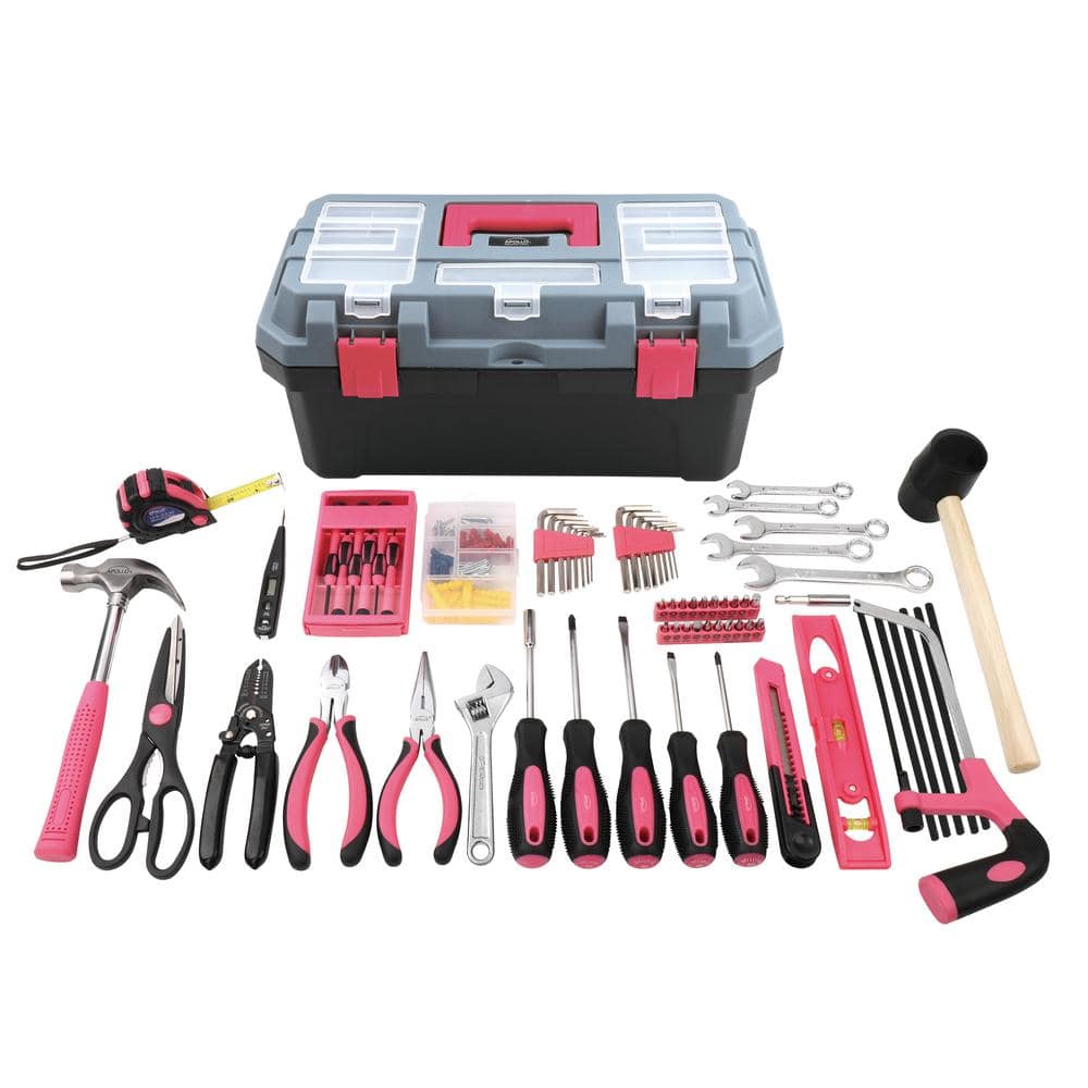 Apollo Tools 170-Piece Household Tool Kit ,Pink