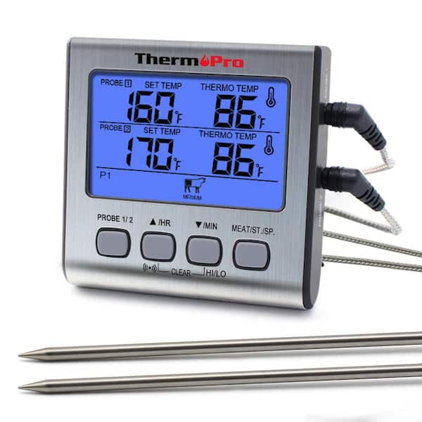 TP-17 Dual Probes Digital Meat Cooking Thermometer for Grill BBQ Food Oven  Smoker