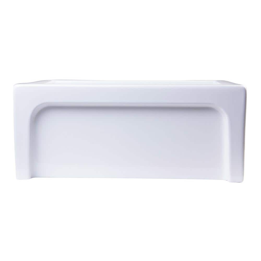 24'' White Fireclay Farmhouse Apron Single Bowl Sink