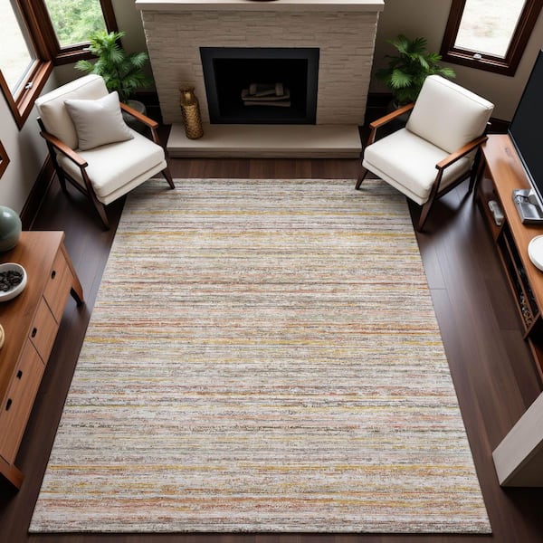 Mayfield Premium Machine Washable Abstract AMF1239 Terracotta 10 ft. x 14 ft. Area Rug
