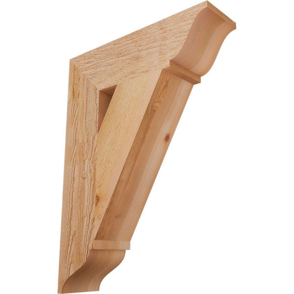 Ekena Millwork 6 in. x 30 in. x 22 in. Western Red Cedar Traditional Rough Sawn Bracket