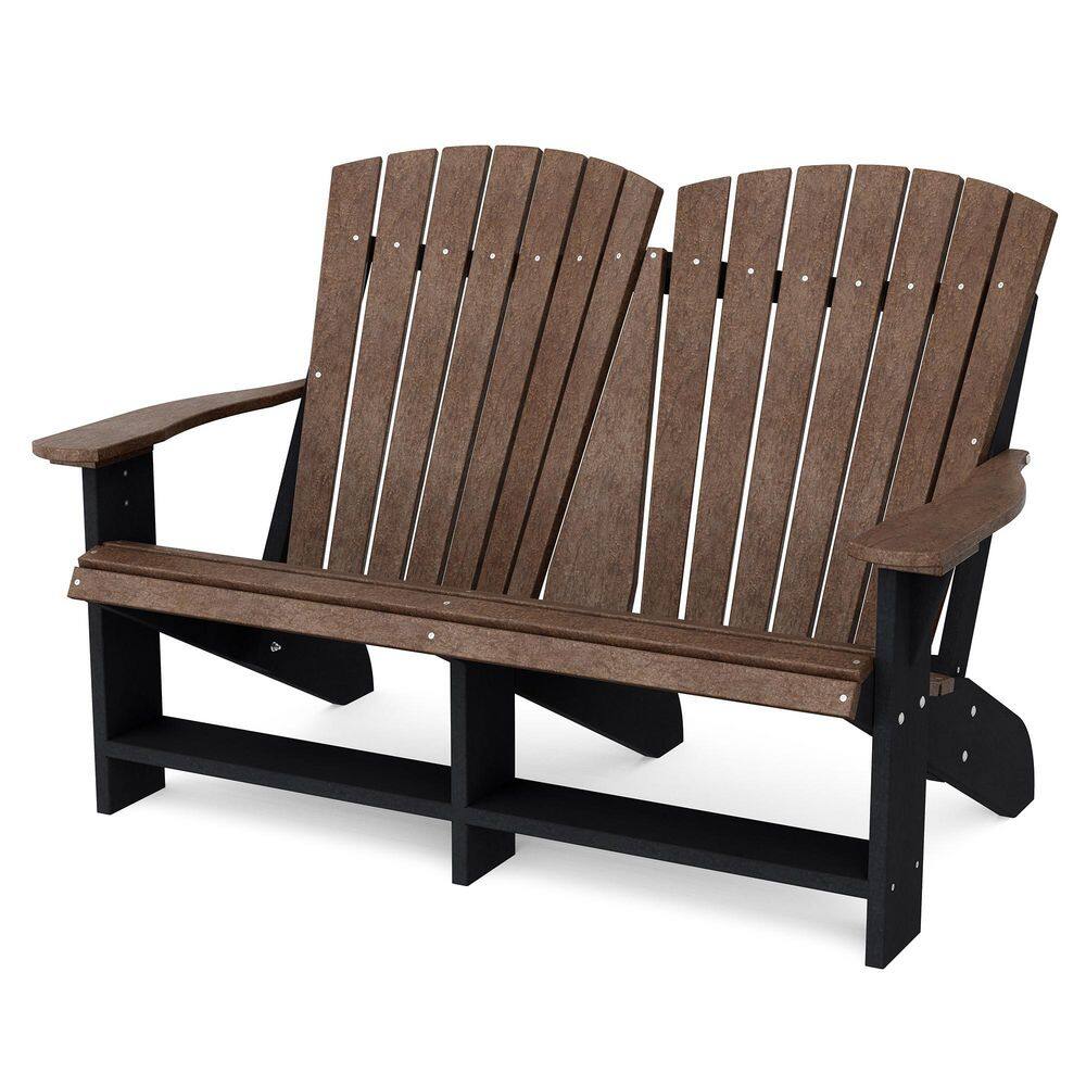 Heritage Tudor Brown and Black HDPE Plastic Outdoor Double Adirondack price history on PriceWatchPro