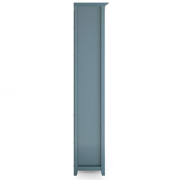 Amherst 30in. H French Blue SOLID WOOD 5-Shelf 5 Shelf Bookcase Dark Wood