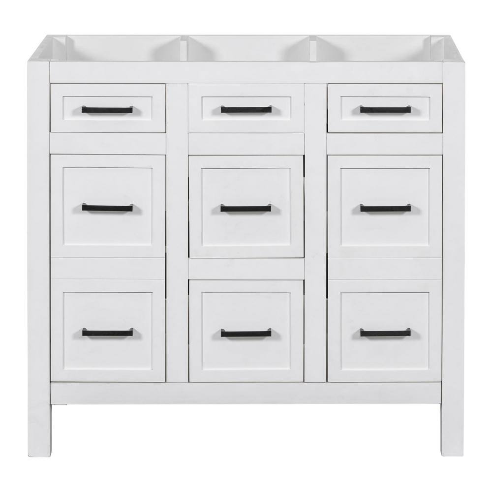 36 in. W x 18 in. D x 33 in. H Bath Vanity Cabinet without Top in White wit