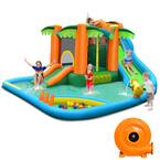 Inflatable Water Slide Park Kid Bounce House with Upgraded Handrail and 780-Watt Blower