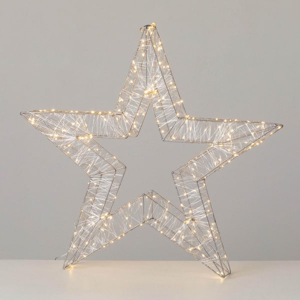 SULLIVANS 32 in. Large Silver Lighted Christmas Star