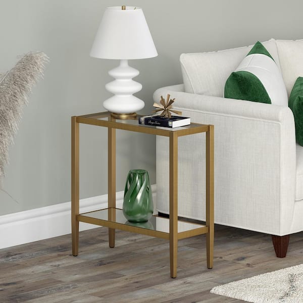 Meyer&Cross Hera 24 in. Antique Brass Rectangular Side Table with