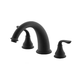 Modern 8 in. Widespread Double-Handle High-Arc Bathroom Faucet in Matte Black