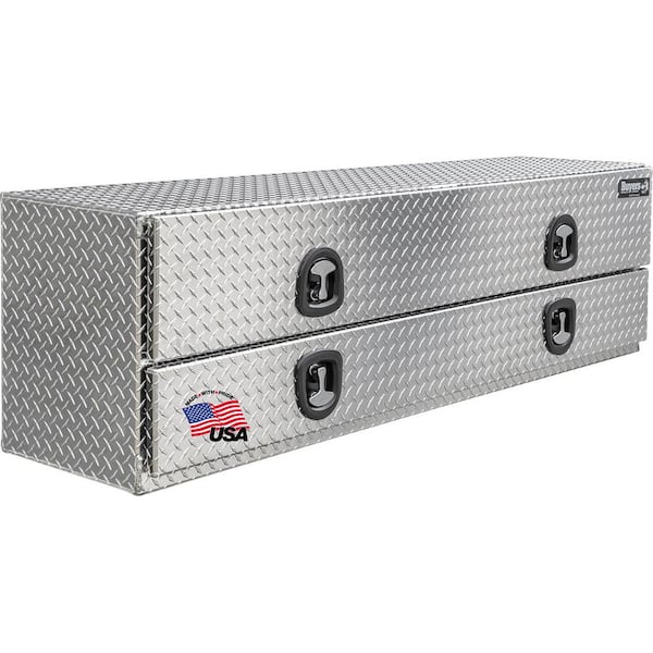 21 in. x 18 in. x72 in. Diamond Tread Aluminum Flatbed Contractor with Lower Door