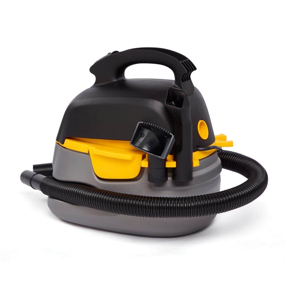 Compact Gray and Yellow 2.5 Gallon Wet/Dry Vacuum Cleaner
