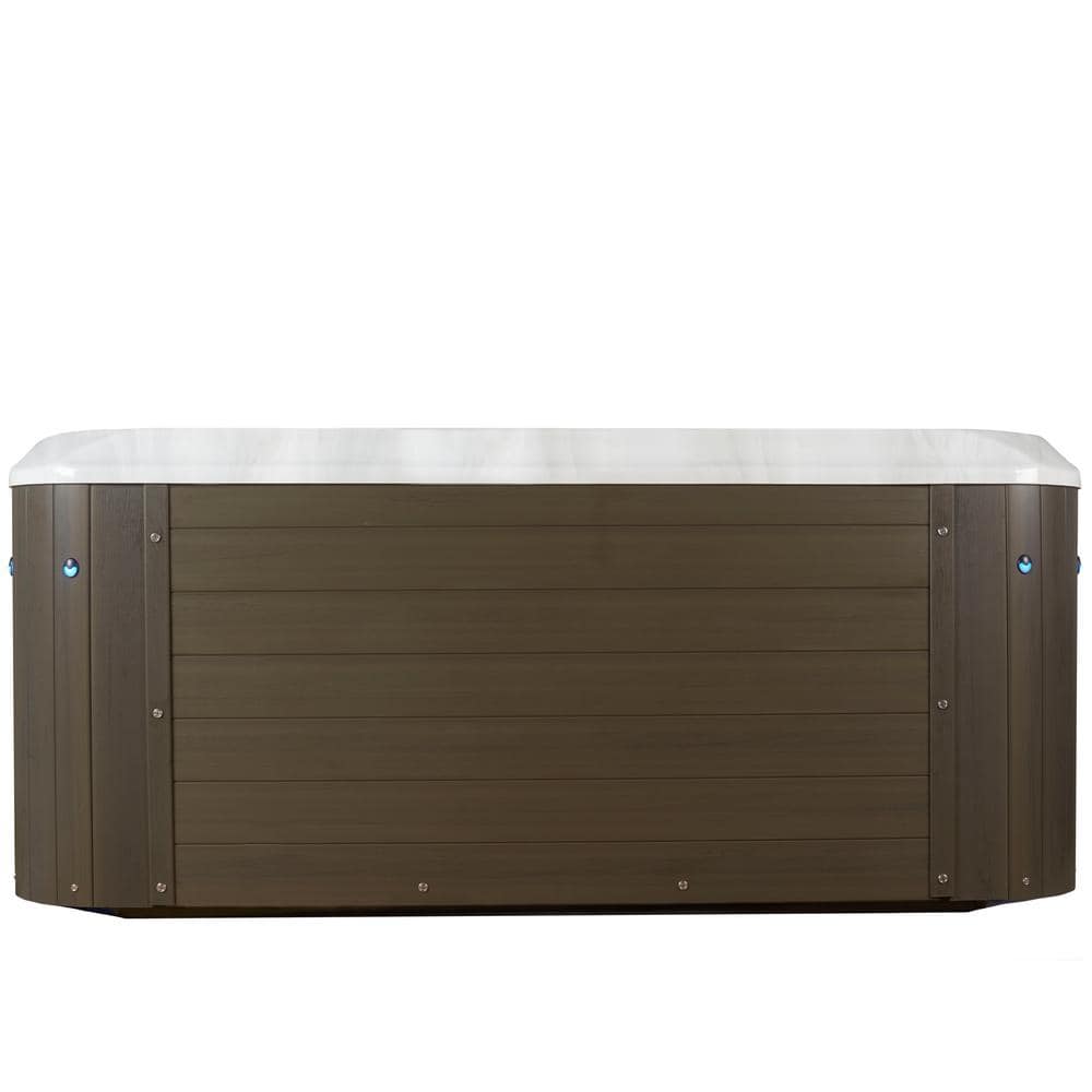 Amplified 6-Person Square Gray Polyethylene Hot Tub with 100 Jets